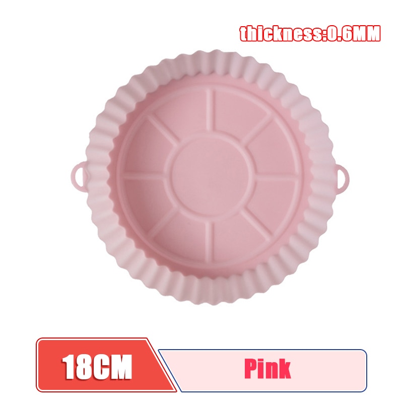 AirFryer Reusable Pot Silicone Easy To Clean Oven For Round Liner Pizza Chicken Plate Grill Nonstick Pan Mat Air Fryer Accessory