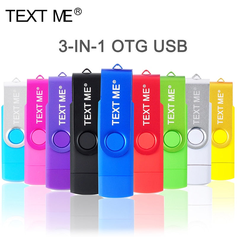 TEXT ME High Speed USB Flash Drive OTG Pen Drive 64GBUsb Stick 32GB 16GB 8GB Pendrive Flash Disk for Android Micro/PC/Car/TV