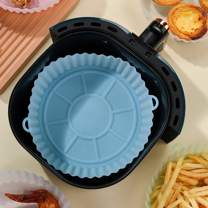 OIMG Air Fryers Oven Baking Tray Fried Chicken Basket Mat AirFryer Silicone Pot Round Replacemen Grill Pan Kitchen Accessories