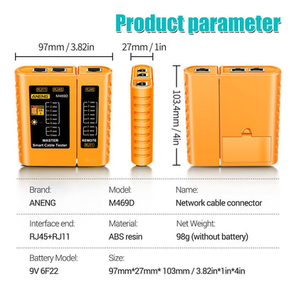 ZoeRax Network Cable Tester, RJ45 Cable Lan tester RJ45 RJ11 RJ12 CAT5 UTP LAN Cable Tester Networking Tool network Repair