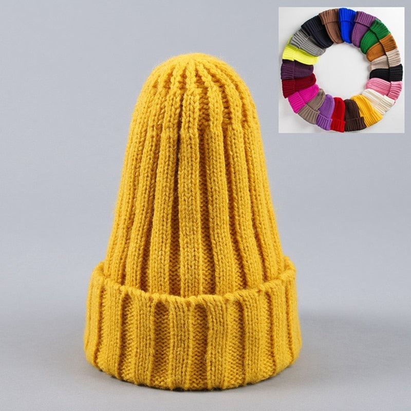 Unisex Hat Cotton Blends Solid Warm Soft HIP HOP Knitted Hats Men Winter Caps Women's Skullies Beanies For Girl Wholesale шляпа