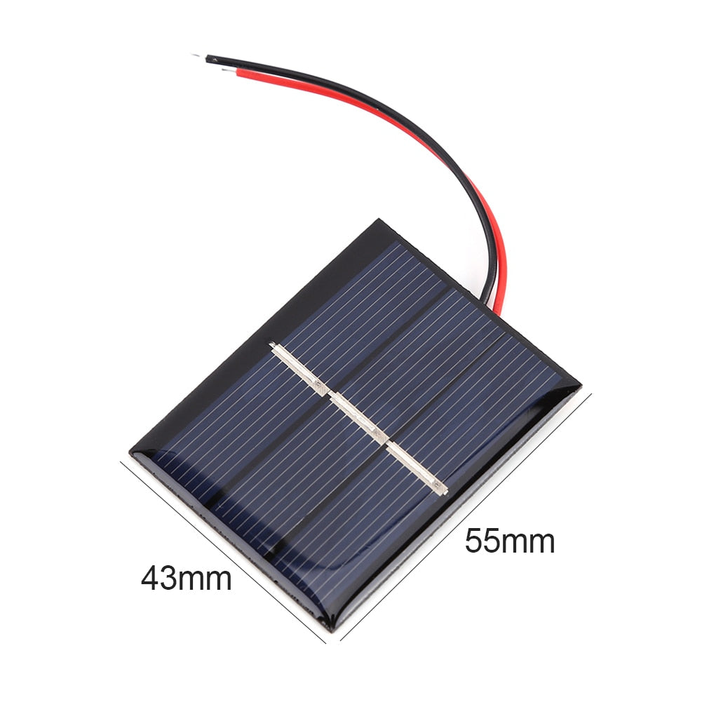 1/2Pcs Mini Solar Panel 3/2/1/0.4W 12/6/3/1.5V Cell Module Polysilicon Board Outdoor DIY Solar Charger for Battery Phone Charger