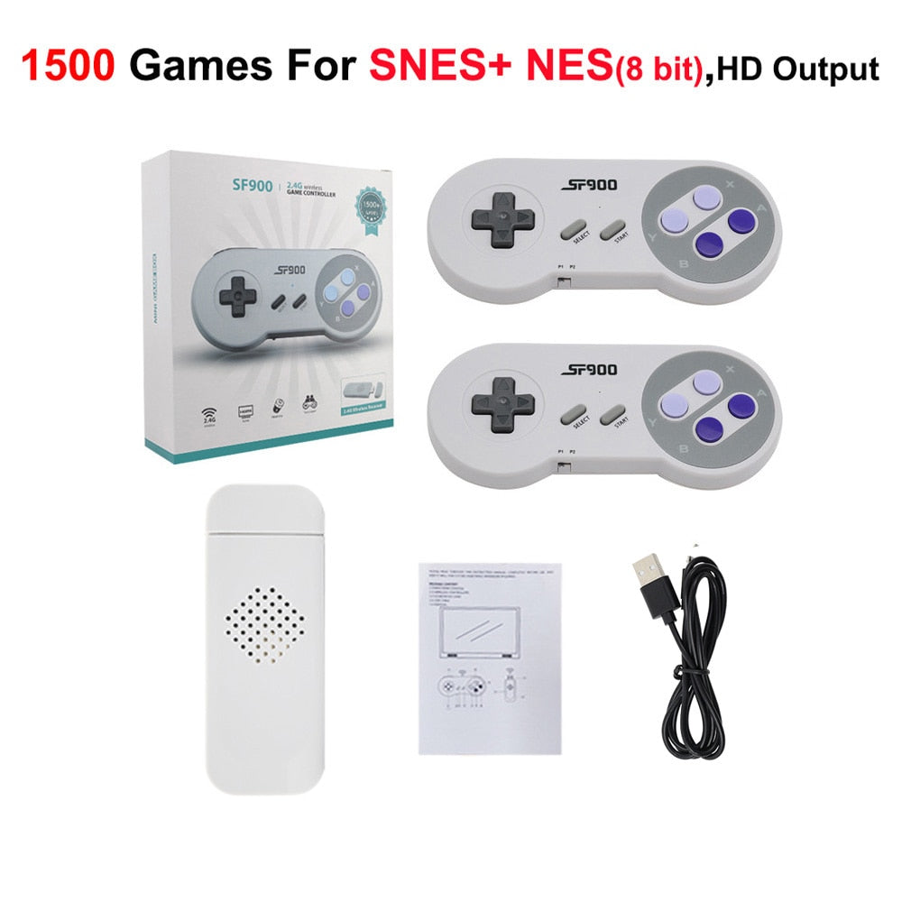 SF900 Consola  for Super Nintendo Hd TV  Video Game Console Game Stick 6115 Games Gamepad For SNES For NES Wireless Controller