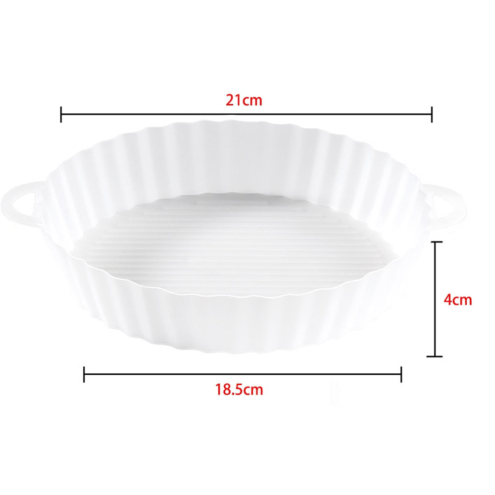 OIMG Air Fryers Oven Baking Tray Fried Chicken Basket Mat AirFryer Silicone Pot Round Replacemen Grill Pan Kitchen Accessories