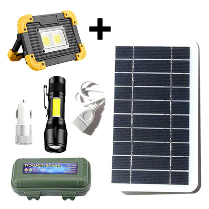 YAGOU Solar Panel Spotlight Set Portable Super Bright Saving COB LED Travel Light for Outdoor Camping Hike Fishing Solar Charger