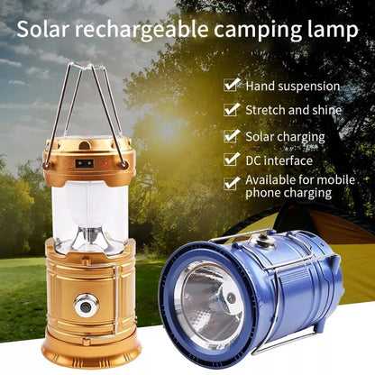 Portable Solar Charger Camping Lantern Lamp LED Outdoor Lighting Folding Camp Tent Lamp USB Rechargeable Lantern