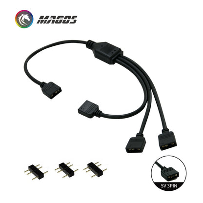 Motherboard RGB SYNC Splitter, 12V 4Pin RGB / 5V 3Pin ARGB SYNC HUB Transfer Extension Cable For M/B ASUS GIGABYTE MSI