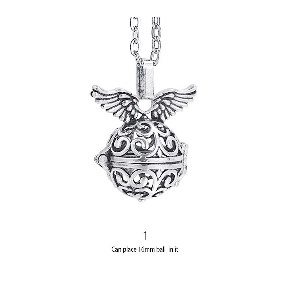 Music Chime Mexico Angel Ball Caller Locket Necklace Antique Vintage Pregnancy Essential Oil Diffuser Aromatherapy Necklace