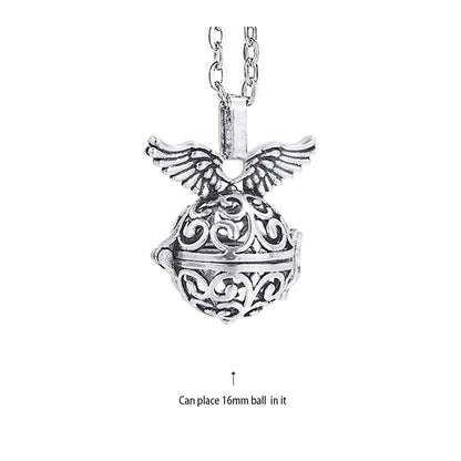 Music Chime Mexico Angel Ball Caller Locket Necklace Antique Vintage Pregnancy Essential Oil Diffuser Aromatherapy Necklace