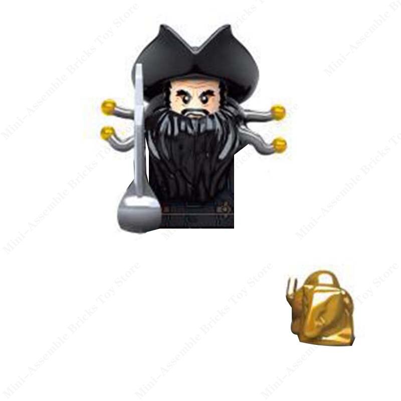 PG8048 X0160 movies Pirates the Caribbean Jack Sparrow ghost captain Mini Action toy Figures Assembly Toys kids Birthday Gifts