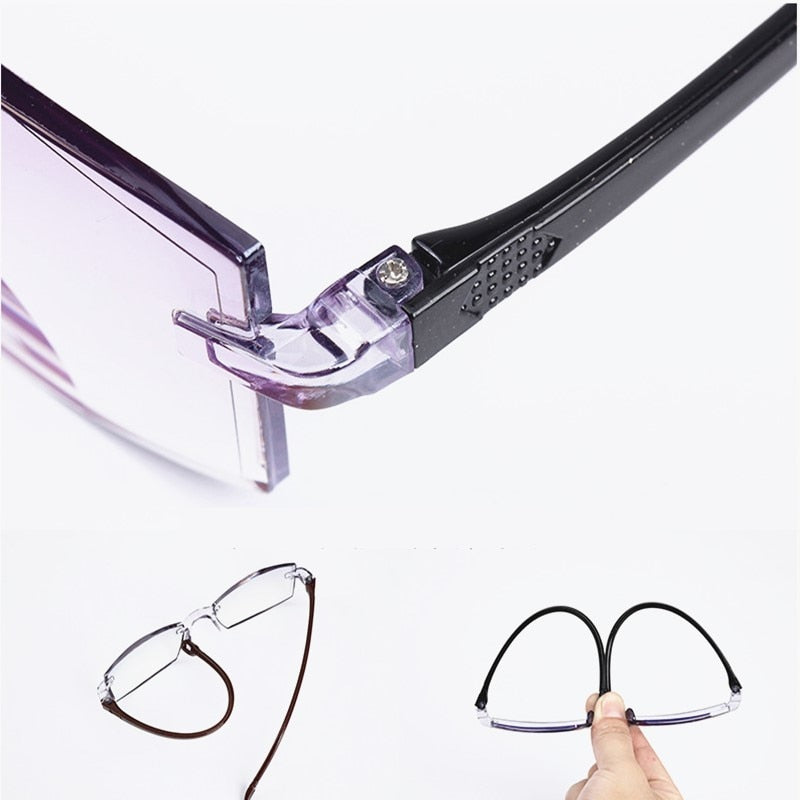 Rimless Reading Glasses Anti Blue Light