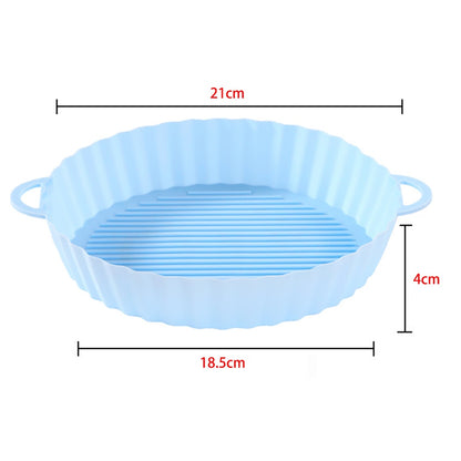 OIMG Air Fryers Oven Baking Tray Fried Chicken Basket Mat AirFryer Silicone Pot Round Replacemen Grill Pan Kitchen Accessories