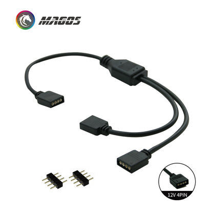 Motherboard RGB SYNC Splitter, 12V 4Pin RGB / 5V 3Pin ARGB SYNC HUB Transfer Extension Cable For M/B ASUS GIGABYTE MSI