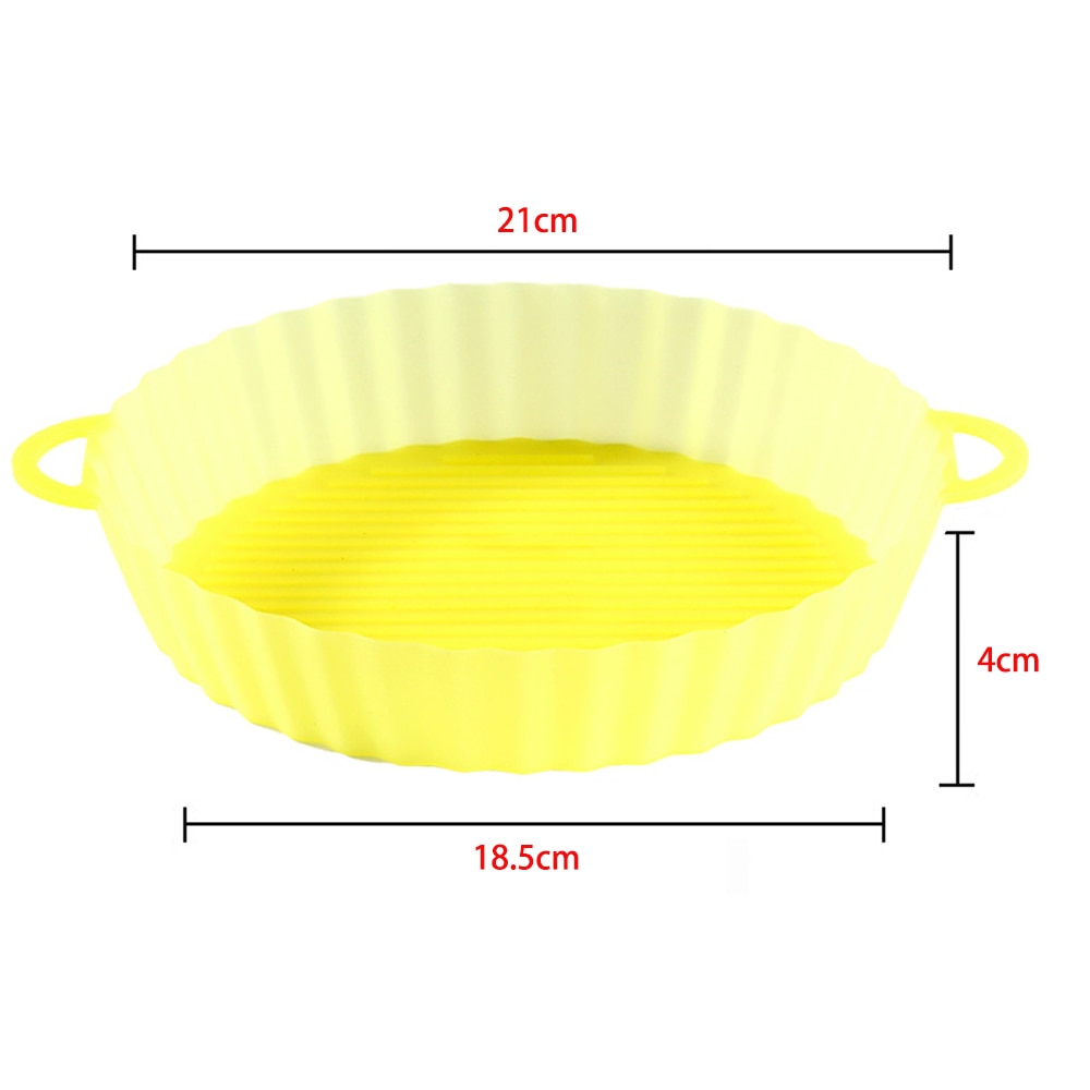 OIMG Air Fryers Oven Baking Tray Fried Chicken Basket Mat AirFryer Silicone Pot Round Replacemen Grill Pan Kitchen Accessories