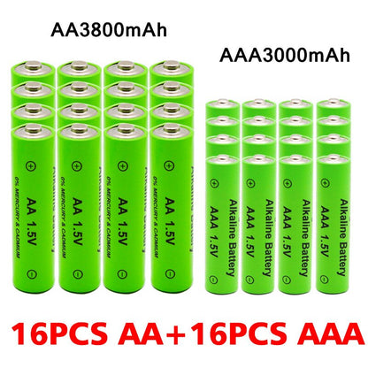 AA + AAA Rechargeable AA 1.5V 3800mAh / 1.5V AAA 3000mah Alkaline Battery Flashlight Toys Watch MP3 Player Replace Ni-Mh Battery