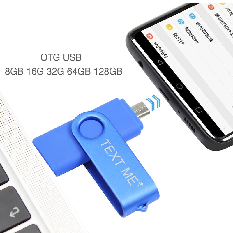 TEXT ME High Speed USB Flash Drive OTG Pen Drive 64GBUsb Stick 32GB 16GB 8GB Pendrive Flash Disk for Android Micro/PC/Car/TV