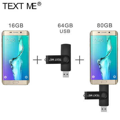 TEXT ME High Speed USB Flash Drive OTG Pen Drive 64GBUsb Stick 32GB 16GB 8GB Pendrive Flash Disk for Android Micro/PC/Car/TV