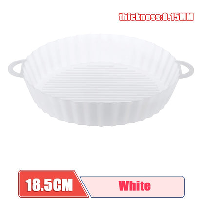 AirFryer Reusable Pot Silicone Easy To Clean Oven For Round Liner Pizza Chicken Plate Grill Nonstick Pan Mat Air Fryer Accessory