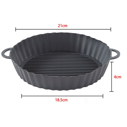 OIMG Air Fryers Oven Baking Tray Fried Chicken Basket Mat AirFryer Silicone Pot Round Replacemen Grill Pan Kitchen Accessories