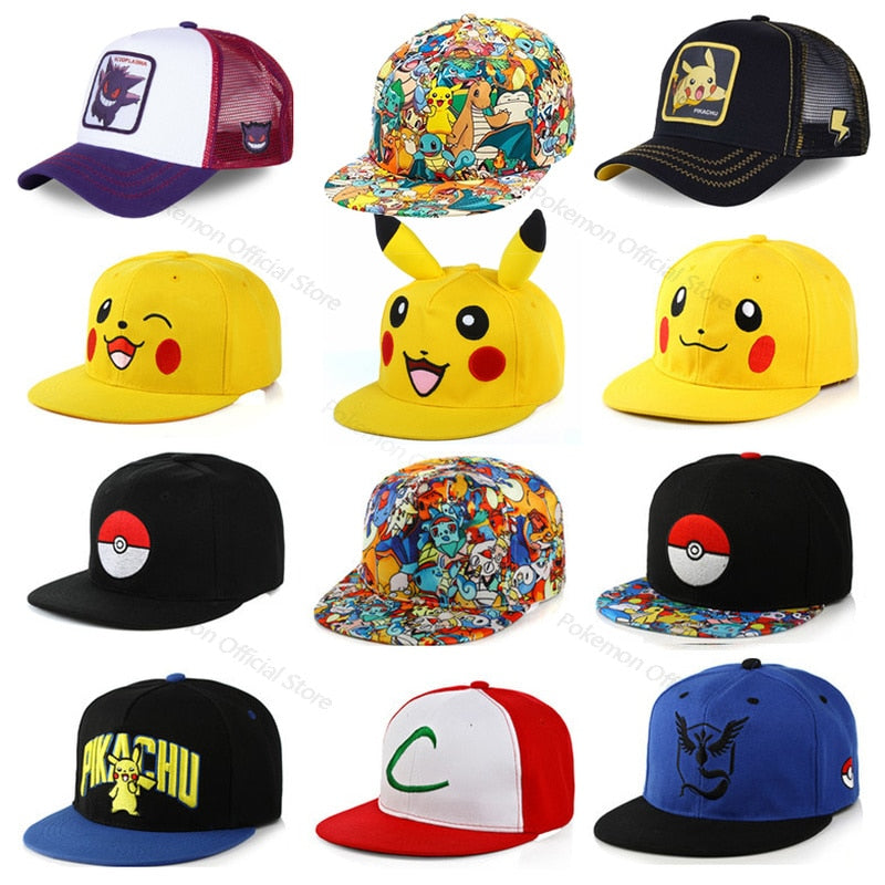 Pokemon Pikachu Baseball Cap Anime Cartoon Figure Cosplay Hat Adjustable Women Men Kids Sports Hip Hop Caps Toys Birthday Gift