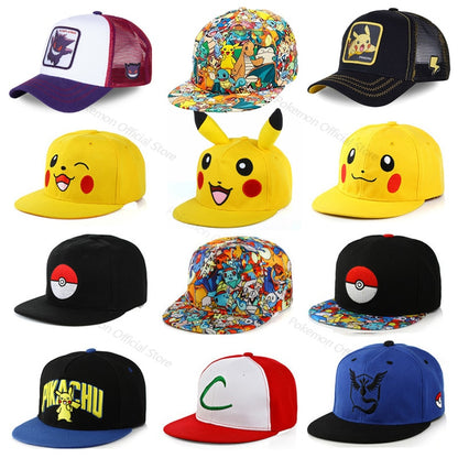 Pokemon Pikachu Baseball Cap Anime Cartoon Figure Cosplay Hat Adjustable Women Men Kids Sports Hip Hop Caps Toys Birthday Gift