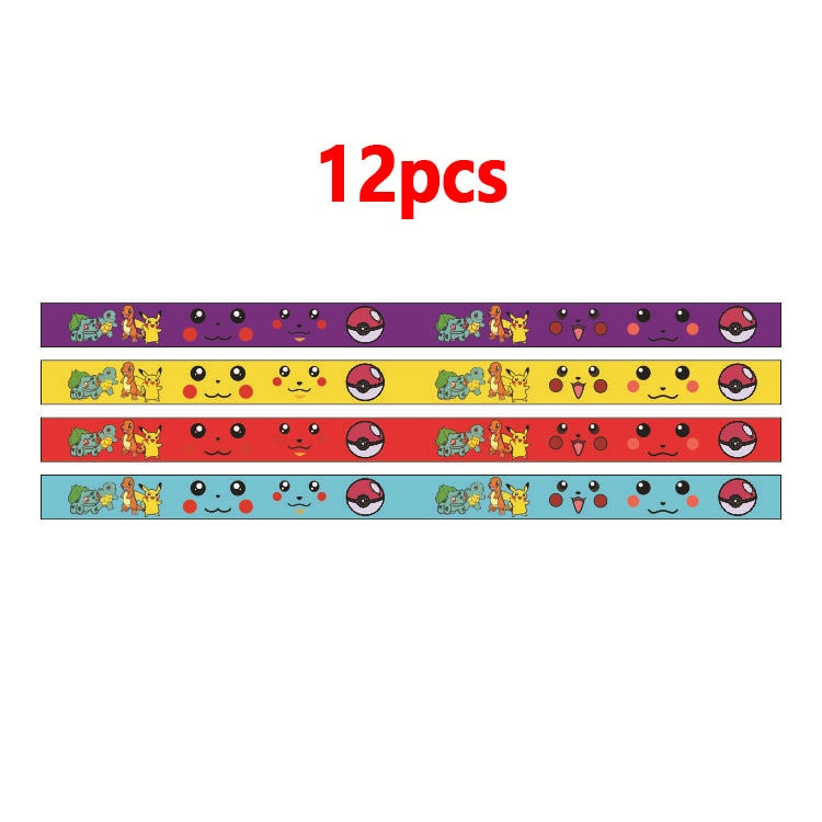 4-12pcs Pokemon Bracelet Anime Pocket Elf Pikachu Children Cartoon Silicone Wristband Bracelets Party Gifts Cosplay Accessoires