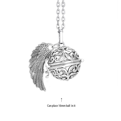 Music Chime Mexico Angel Ball Caller Locket Necklace Antique Vintage Pregnancy Essential Oil Diffuser Aromatherapy Necklace