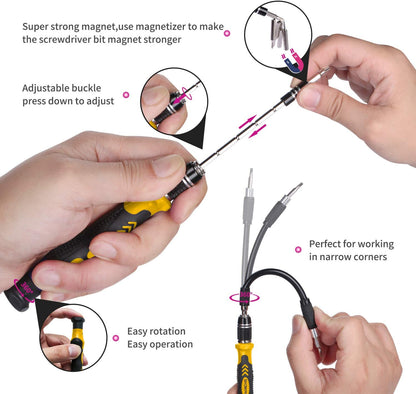 Computer Repair Kit,122 in 1 Magnetic Laptop Screwdriver Kit, Precision Screwdriver Set, Small Impact Screw Driver Set with Case