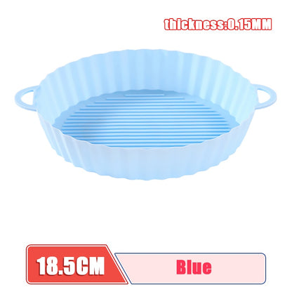 AirFryer Reusable Pot Silicone Easy To Clean Oven For Round Liner Pizza Chicken Plate Grill Nonstick Pan Mat Air Fryer Accessory