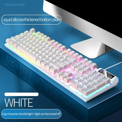 104 Keys Gaming Keyboard Wired Keyboard Color Matching Backlit Mechanical Feel Computer E-sports Peripherals for Desktop Laptop