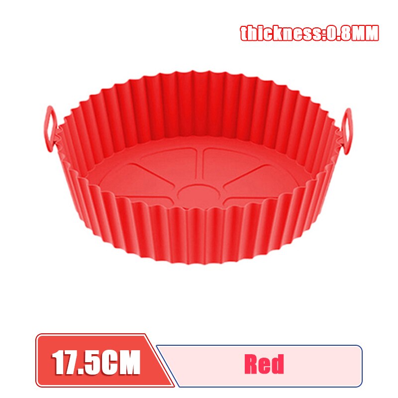 AirFryer Reusable Pot Silicone Easy To Clean Oven For Round Liner Pizza Chicken Plate Grill Nonstick Pan Mat Air Fryer Accessory