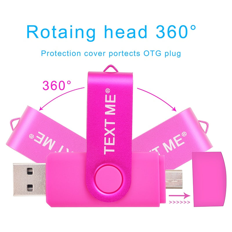 TEXT ME High Speed USB Flash Drive OTG Pen Drive 64GBUsb Stick 32GB 16GB 8GB Pendrive Flash Disk for Android Micro/PC/Car/TV