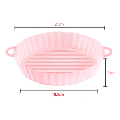 OIMG Air Fryers Oven Baking Tray Fried Chicken Basket Mat AirFryer Silicone Pot Round Replacemen Grill Pan Kitchen Accessories