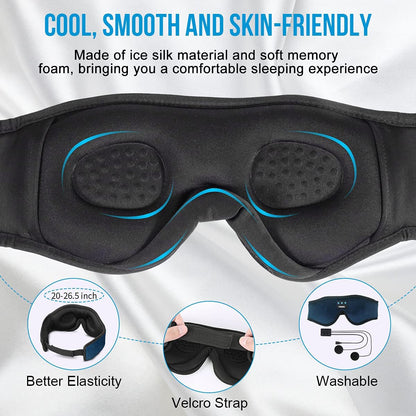 Sleep Headphones 3D Bluetooth 5.0 Headband Wireless Sleeping Artifact Breathable Music Eye Mask Earbuds for Side Sleeper Gifts