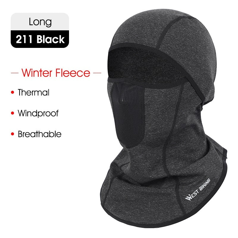 WEST BIKING Cycling Cap Winter Warm Running Scarf Balaclava Velvet Bike Full Face Cover Headwear Climbing Fishing Skating Hat