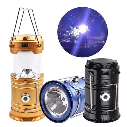 Portable Solar Charger Camping Lantern Lamp LED Outdoor Lighting Folding Camp Tent Lamp USB Rechargeable Lantern