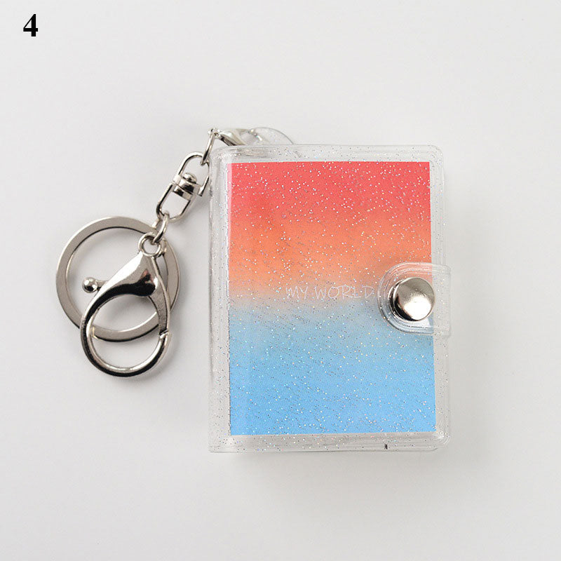 16 Mini Small Photo Album Keyring 1 2 Inch ID Instant Pictures Interstitial Storage Card Book Keychain Lover Time Memory Gift