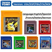 GBC Game Cartridge 16 Bit Video Game Console Card Pokemon Series Blue Crystal Golden Green Red Silver Yellow with Multi-language