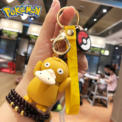 Genuine Pikachu Creative Anime Cartoon Doll Keychain Pokemon Cartoon Doll Keyring Bag Car Key Chain Ring Pendant Kids Gifts.