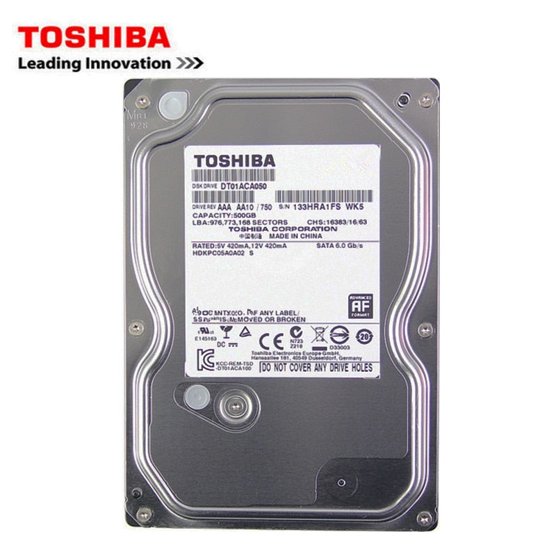 Toshiba 500GB desktop computer hdd 3.5" internal mechanical hard disk SATA3 6Gb/s hard disk 1TB 2TB 5700-7200 RPM buffer